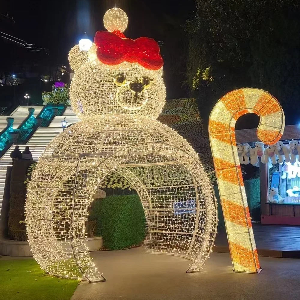 Decorações de Natal 3D Luzes com Motivo de Boneco de Neve para Decorações Exteriores