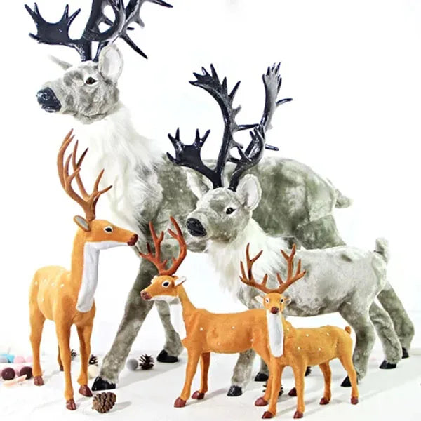 Rena de Natal grande 130cm Simulação Rena de Pelúcia Veado de Natal