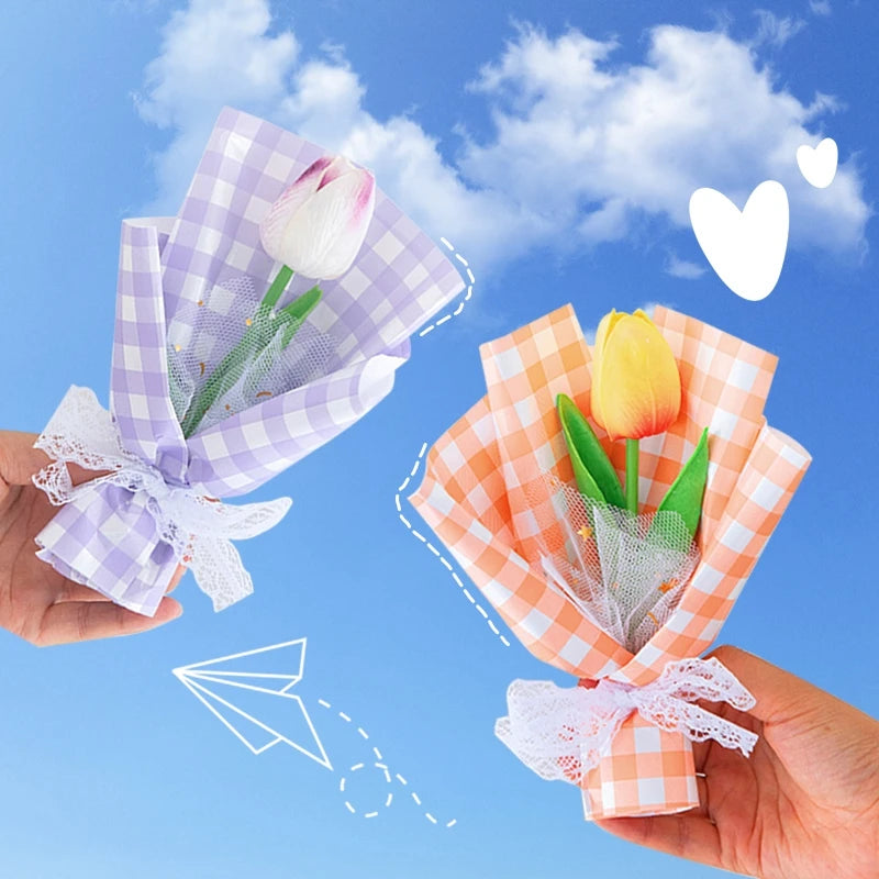 Flores buquê de flores de crochê, buquê de crochê feito à mão com margaridas e girassol