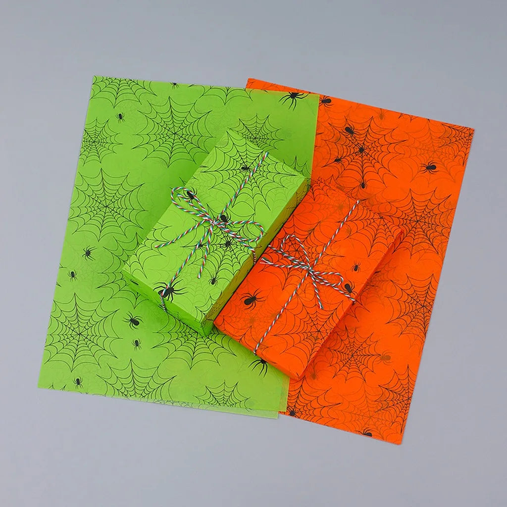 Papel de Seda 20 peças e Papel de Embrulho Decorativo com Temática de Halloween Colorido