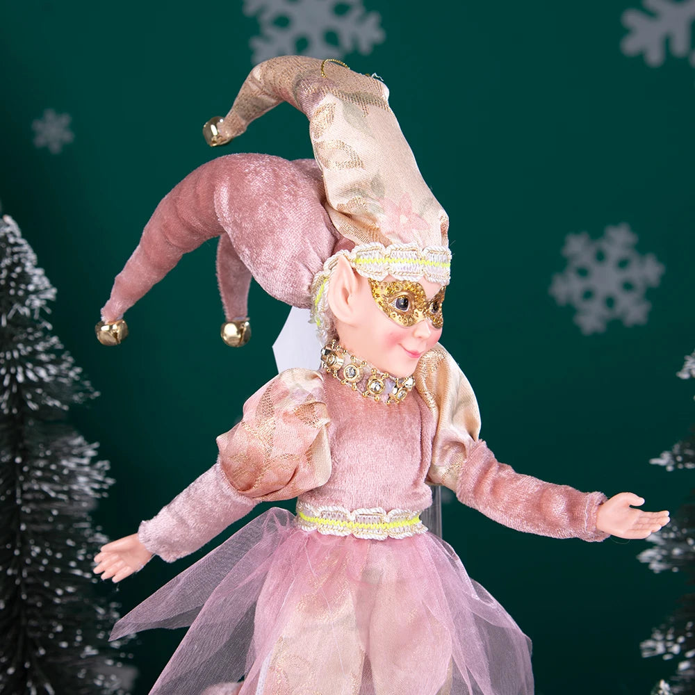 Fada do País das Maravilhas do Inverno de Natal, Grande - 45cm, Palhaço de Natal Decorativo