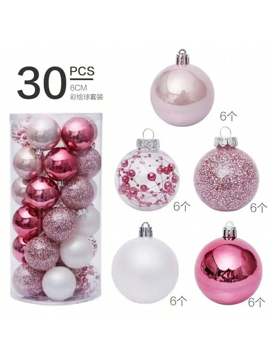Bola De Natal 6 cm Para Pendurar Na Árvore decoração de natal conjunto de plástico