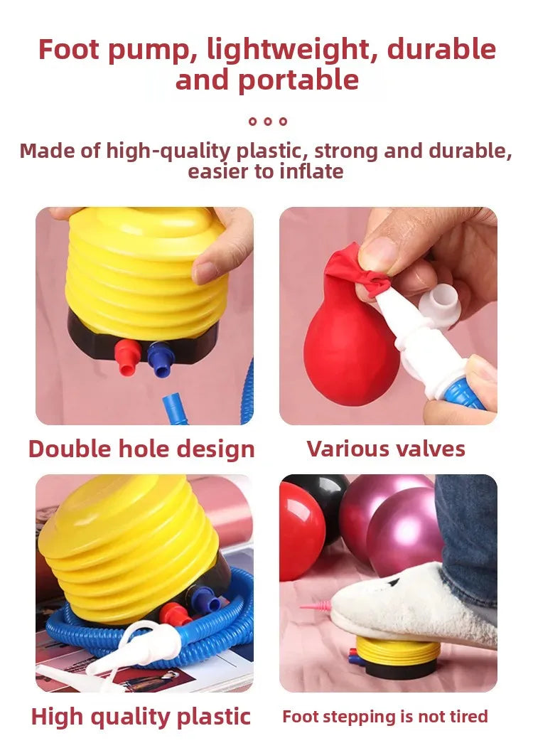 Bomba de balão portátil bidirecional dupla ação bomba inflador - bomba de ar para balões