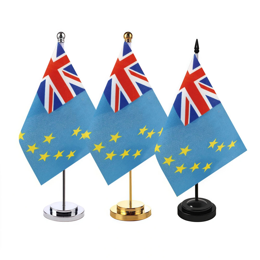 Bandeira de Mesa de Tuvalu Union Jack no Canto Superior Esquerdo e Estrelas Amarelas que Representam as Ilhas