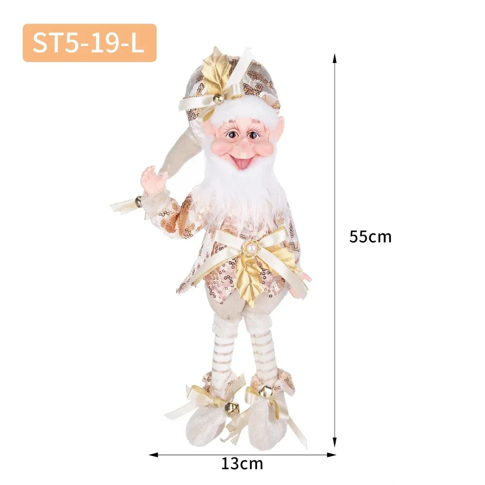 Enfeite Elfo Verde e Vermelho 45cm e 55cm Merita, Personagens Natalinos para Decoração