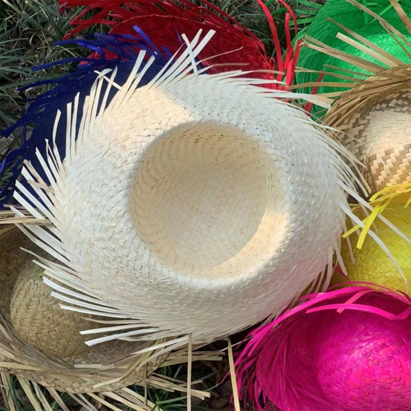 Chapéu Caipira De Palha Desfiado Para Festa Junina Aprox.55-60cm/21,65-23,62 polegadas