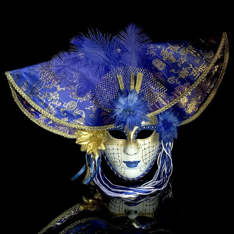 Máscara de baile de máscaras veneziana, máscara facial completa, máscara cosplay