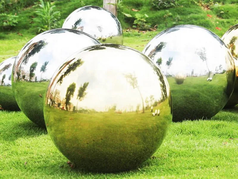 Bola de observação de aço inoxidável para jardim e casa espelho dourado decorativo bolas