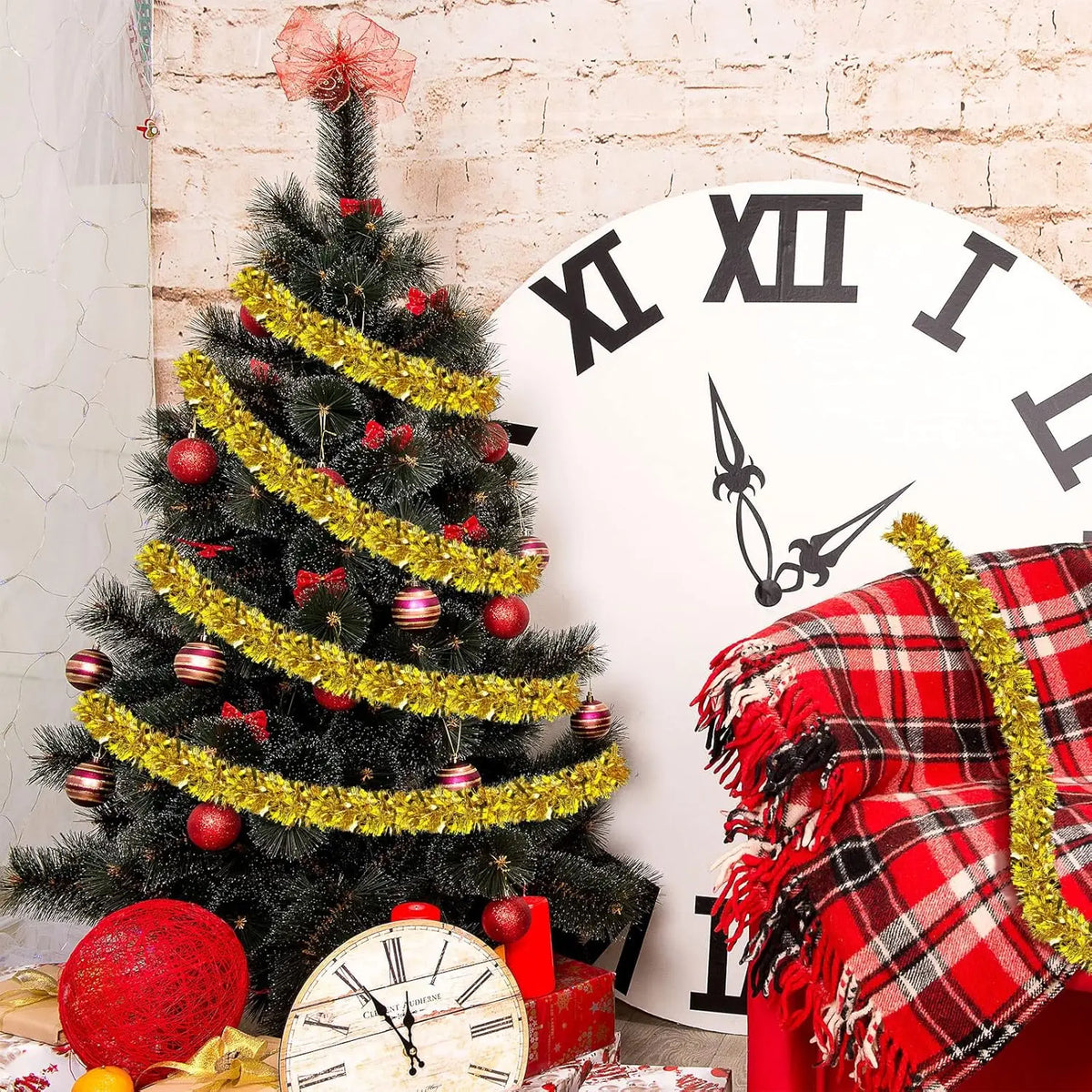 Guirlanda Colorida de Natal 15 jardas (45 pés) comprimento comercial grosso papel alumínio
