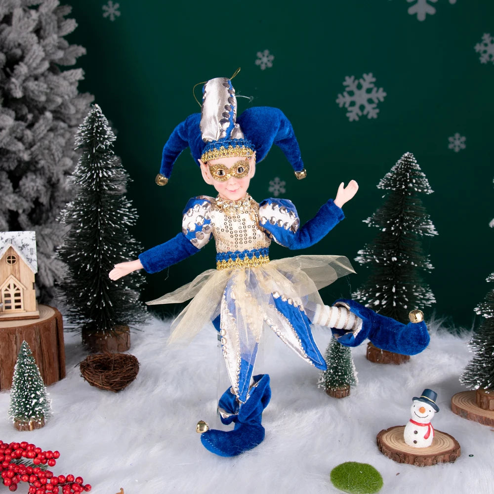 Fada do País das Maravilhas do Inverno de Natal, Grande - 45cm, Palhaço de Natal Decorativo