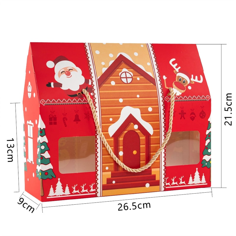Caixa Presente de Natal 4 Peças 26.5x9x21.5cm Polegadas Caixa de Presente de Natal