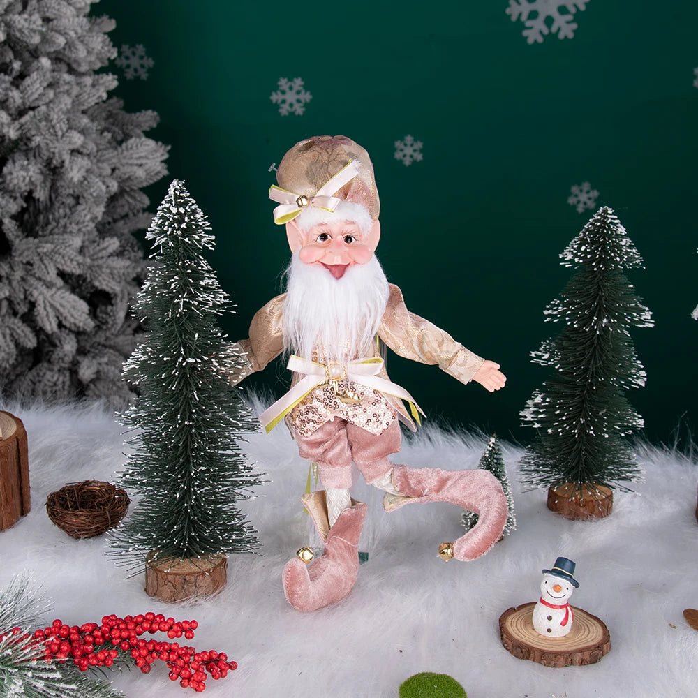 Enfeite Elfo Verde e Vermelho 45cm e 55cm Merita, Personagens Natalinos para Decoração