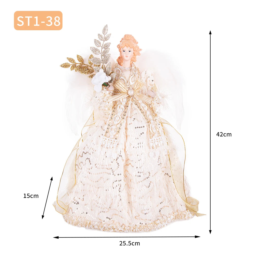 Anjo Enfeite Decoração De luxo Arvore de Natal 42 cm Arvore de Natal