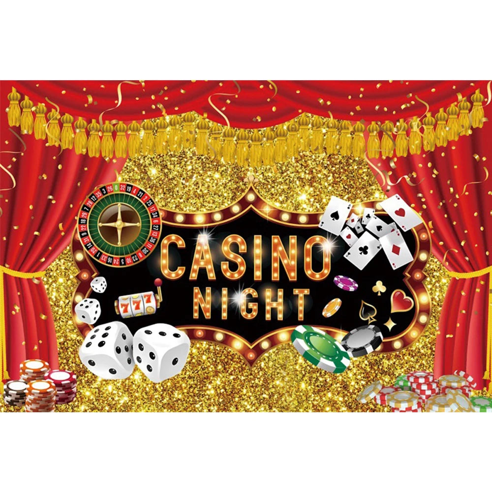 Cenário de aniversário de cassino Las Vegas Casino Noite Tema de Aniversário Decorações