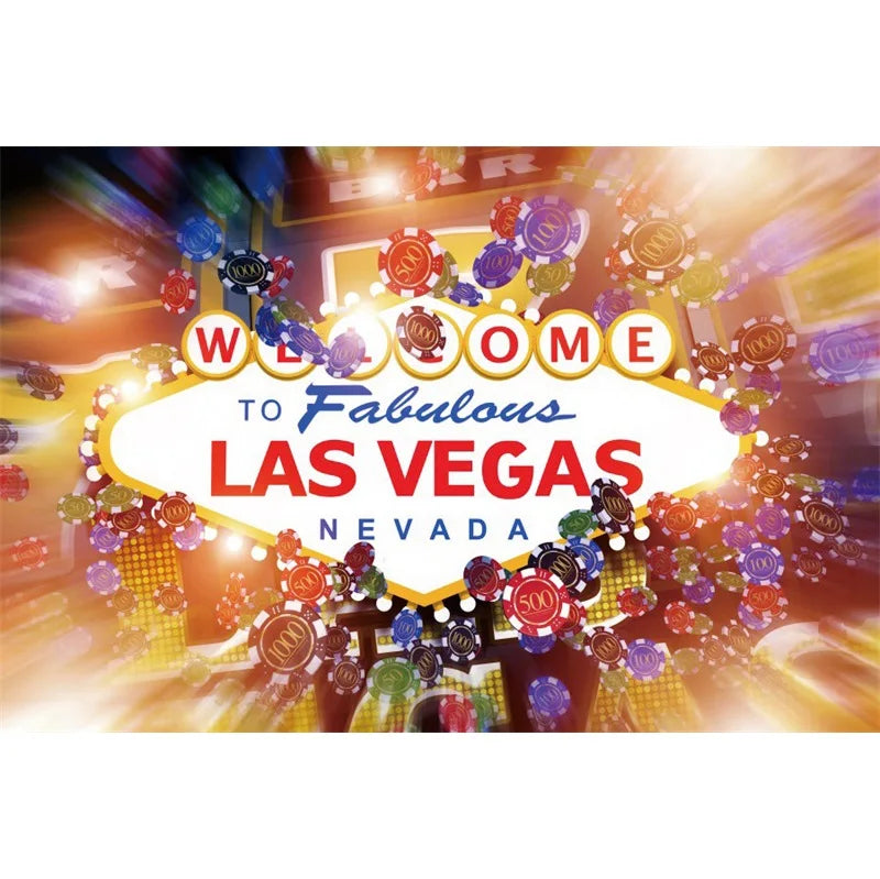 Cenário de aniversário de cassino Las Vegas Casino Noite Tema de Aniversário Decorações