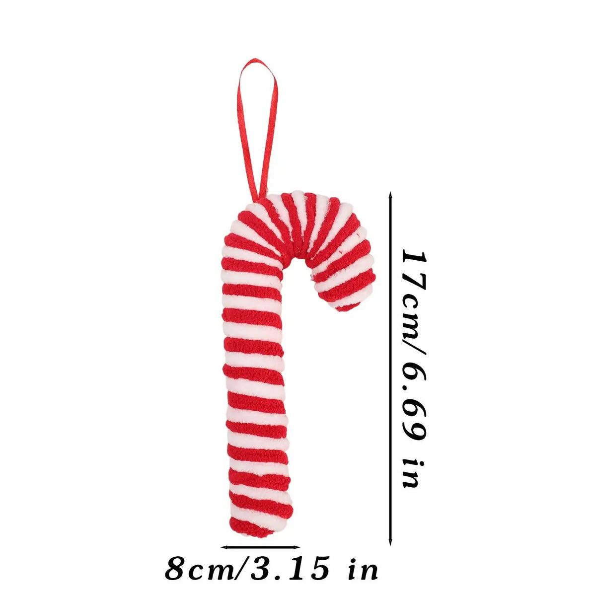 Enfeites de Natal em Forma de Bastão de Açúcar Vermelho 10 peças Sortidas 18cm Grande
