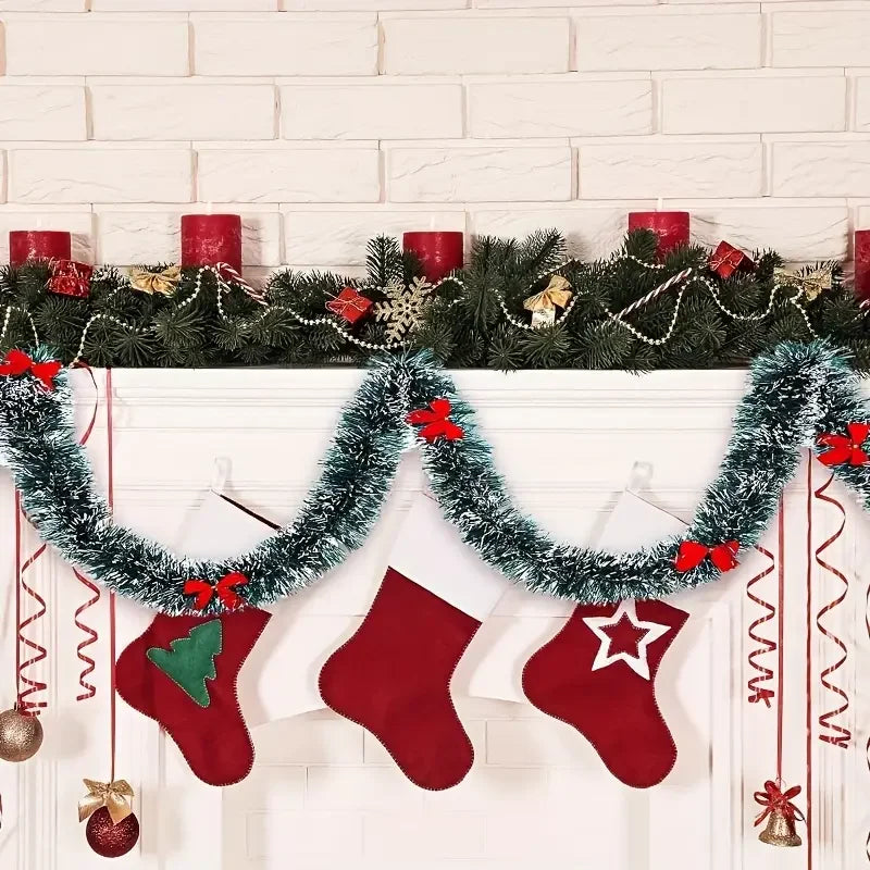 Guirlanda de Natal de 10 Metros em 5 Peças, Guirlanda Verde para Árvore de Natal Guirlanda