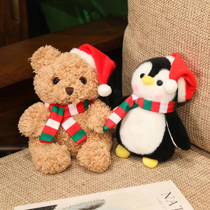Urso de Pelúcia de Natal com Chapéu Presente de Natal para Pelúcia, Urso de Pelúcia