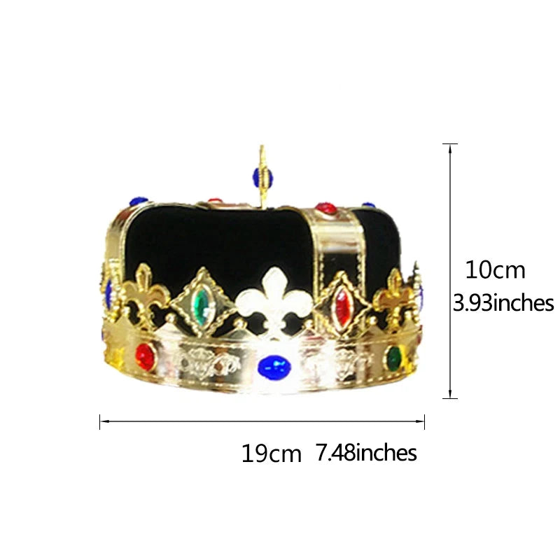Coroa para Cabeça Festa Reinado do Masculino e Feminino Coroa Rei Rainha Festas Cosplay Bronze