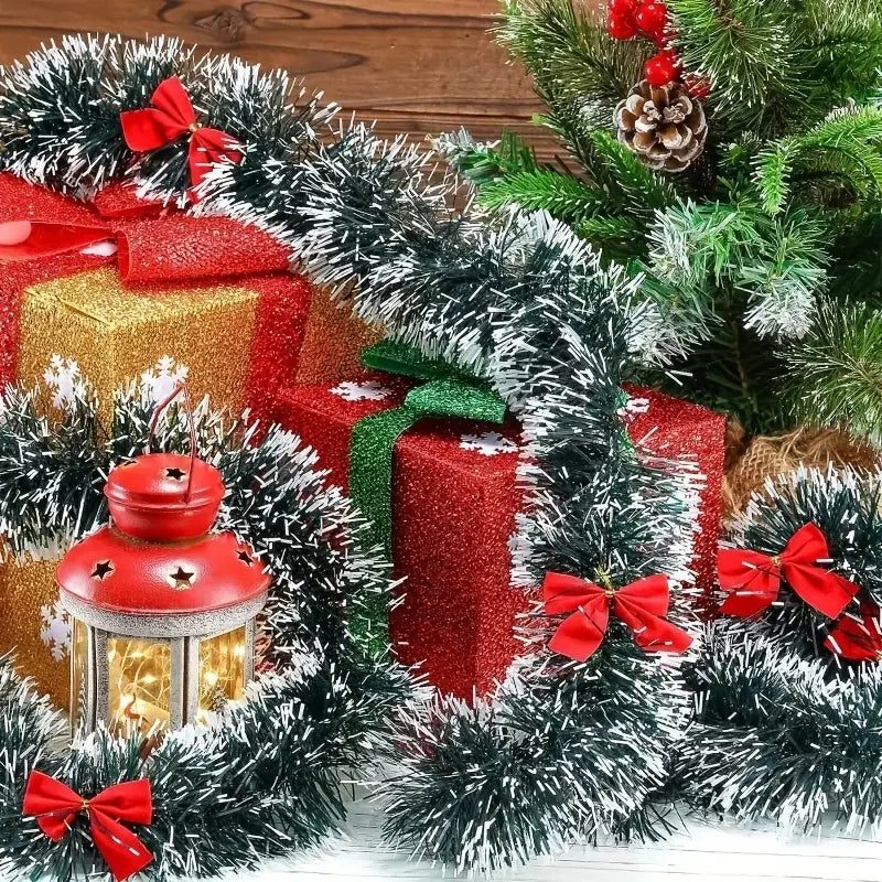 Guirlanda de Natal de 10 Metros em 5 Peças, Guirlanda Verde para Árvore de Natal Guirlanda