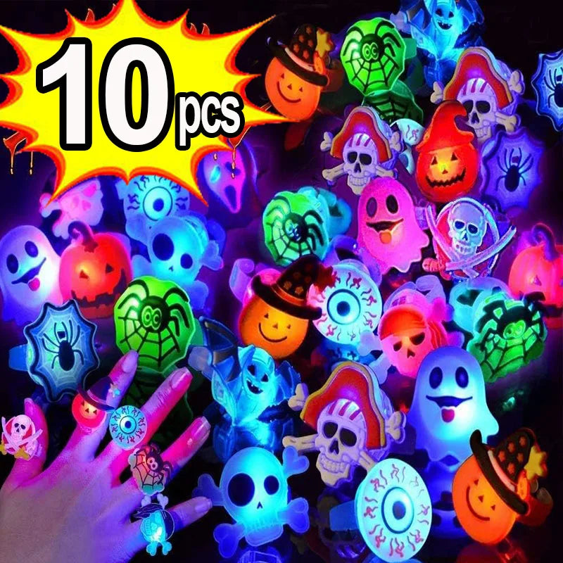 Anéis Halloween Luminosos 10 Peças de Anéis e Halloween Luminosos Led Creative