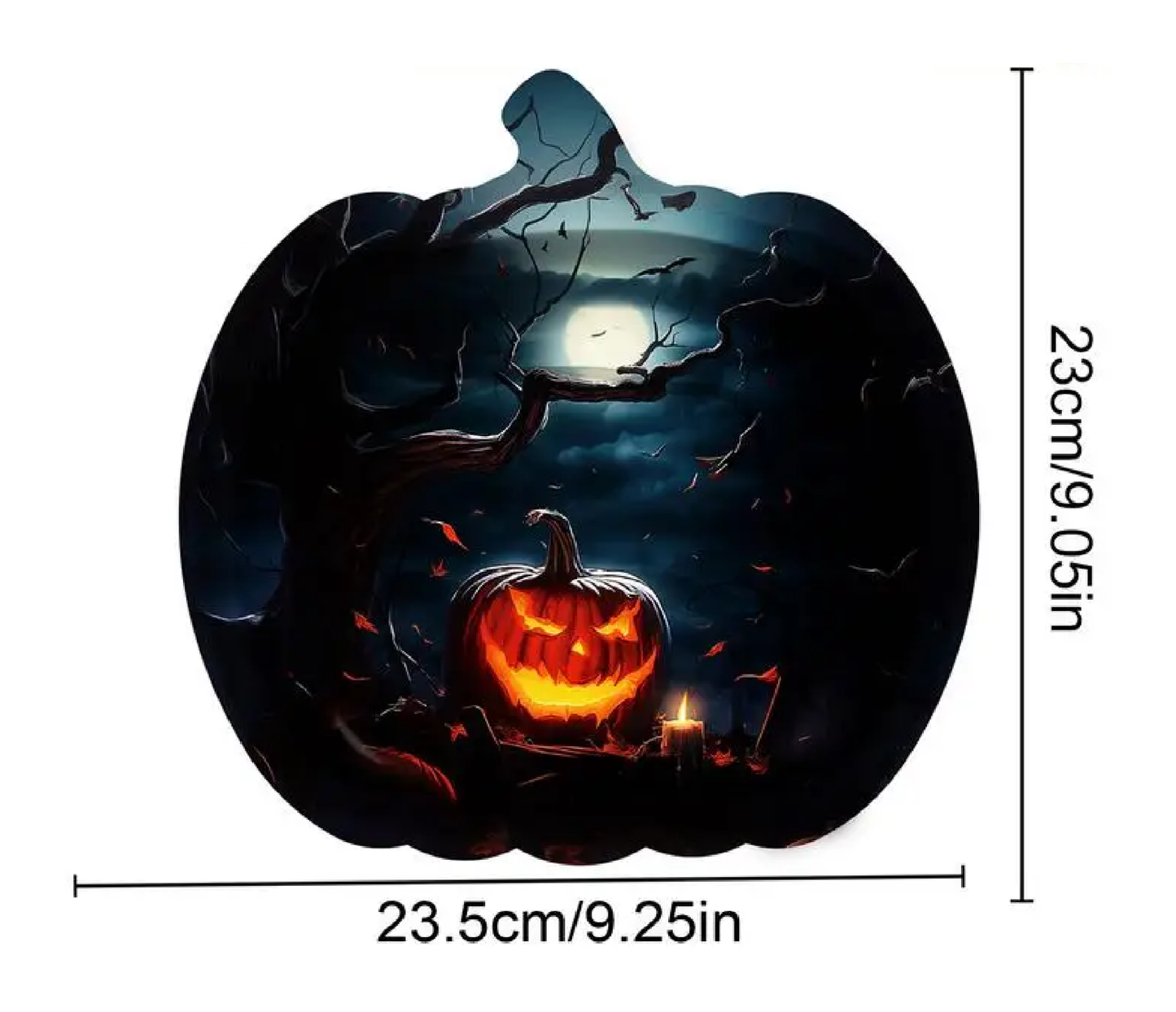 Pratos de jantar de Halloween, pratos decorativos de bolo com padrão de abóbora