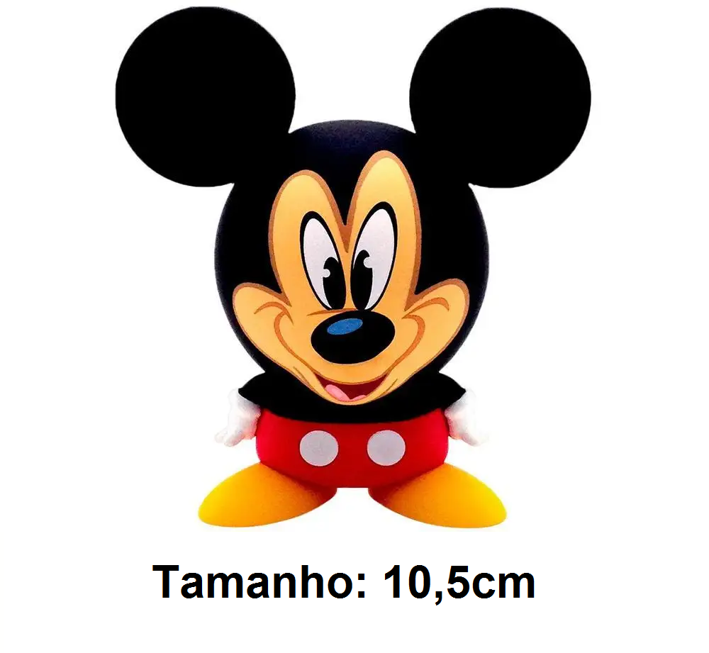 Boneco Minnie Mickey Disney 10cm Goma Toys Coleção Mickey