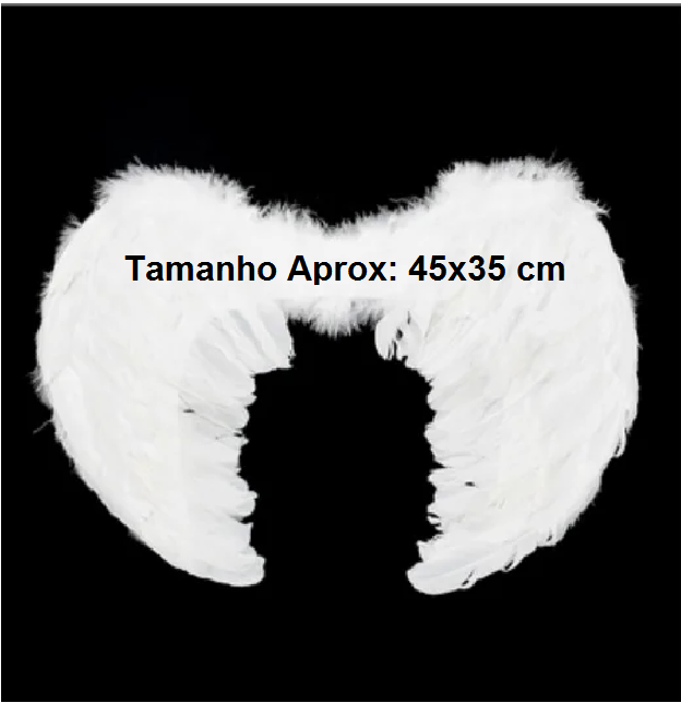 Criativa com penas de anjo com asas, aparência moderna, adereços, acessórios