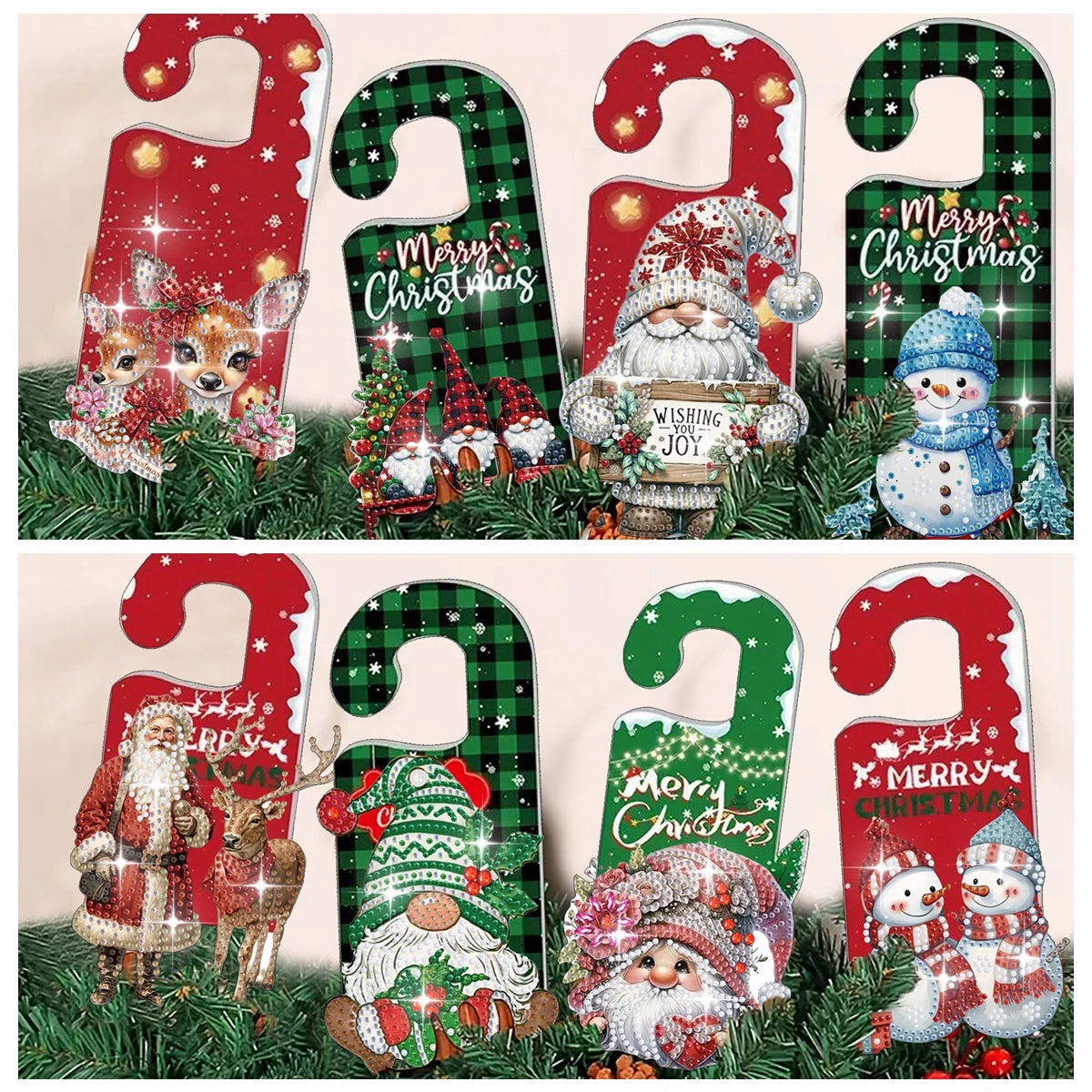 Placa Decorativa Acrílico Presente Natal 1 Peça/Conjunto Suporte para Pingente com Pedra