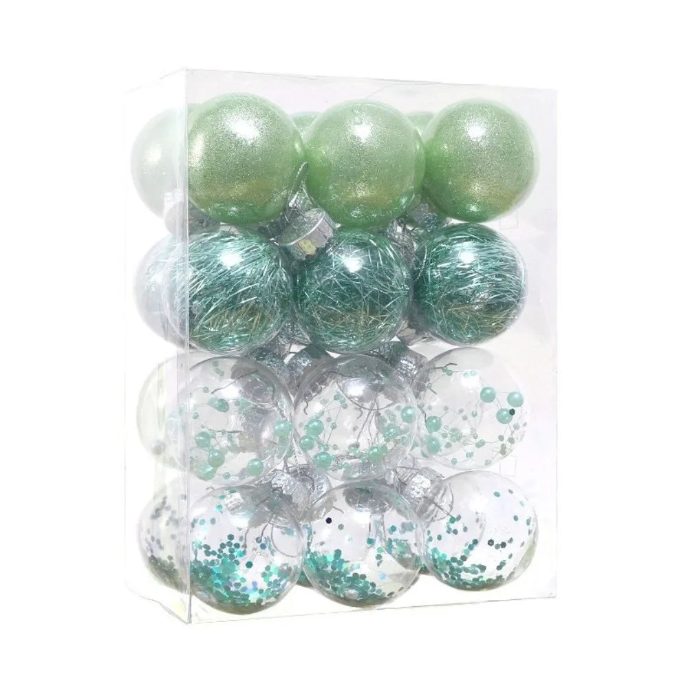 kits de Bolas Natal Inquebráveis (Geralmente com 24 Unidades de 4 cm), Feitas de Plástico Resistente
