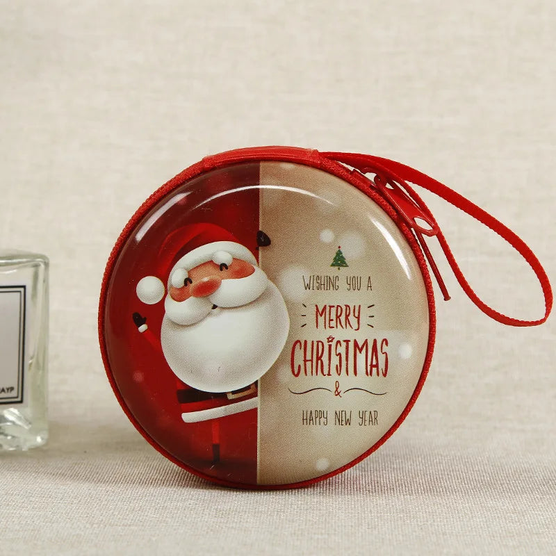 Porta-Moedas de Natal, Caixa de Lata, Recipientes de Armazenamento e Mini Lata Decorativa Natalina