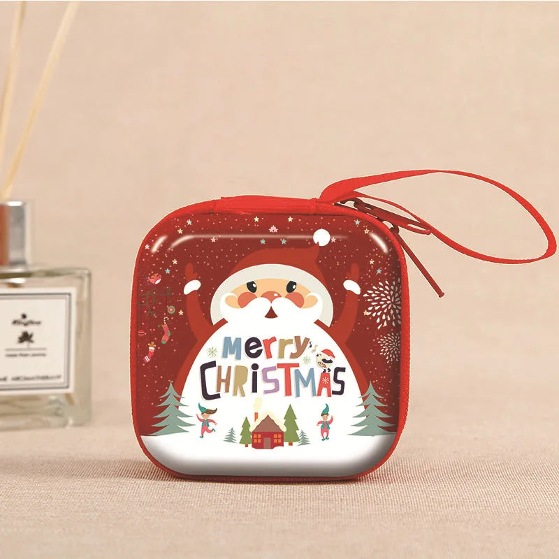 Porta-Moedas de Natal, Caixa de Lata, Recipientes de Armazenamento e Mini Lata Decorativa Natalina