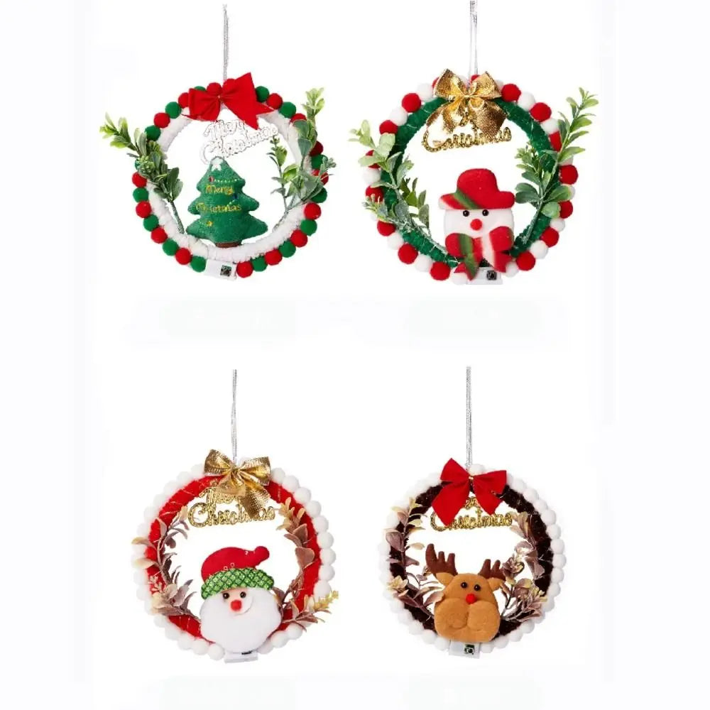 Guirlanda de Natal feita à mão com iluminação para decoração de festa de Natal