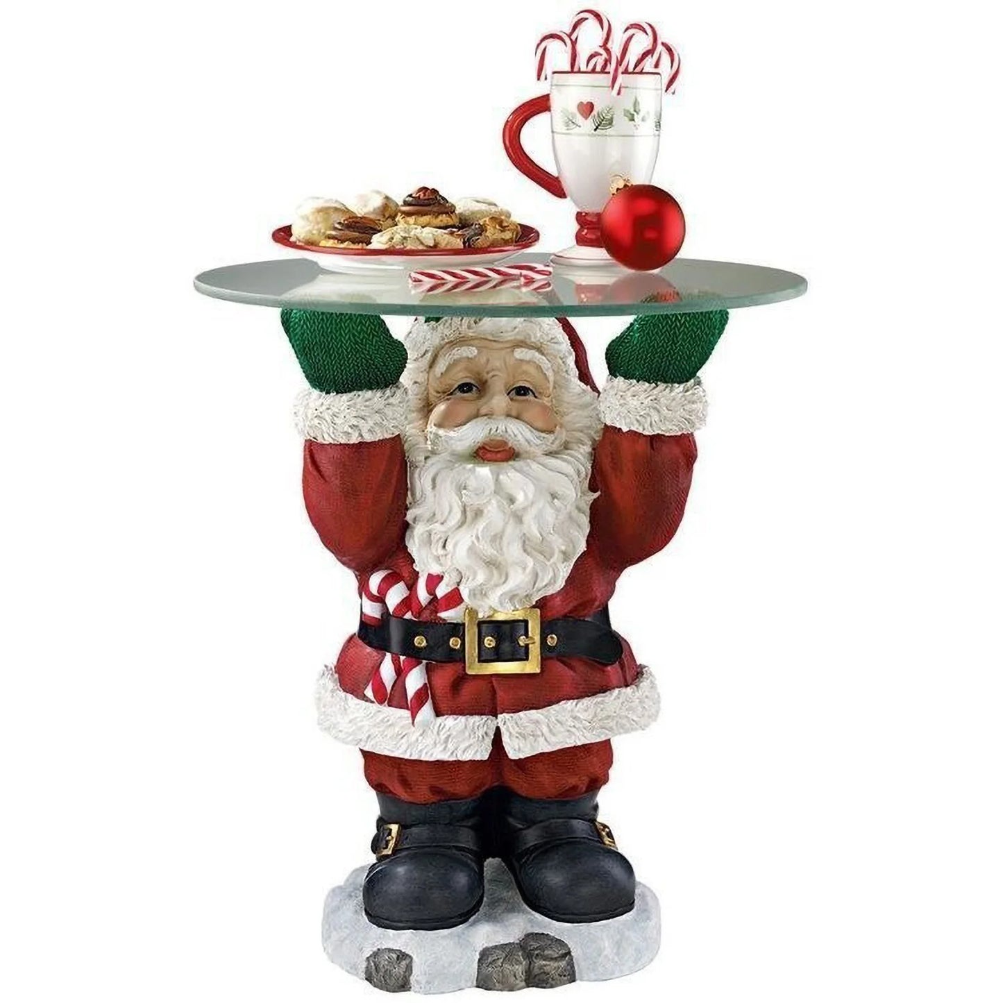 Escultura De Bandeja De Garçom Do Papai Noel