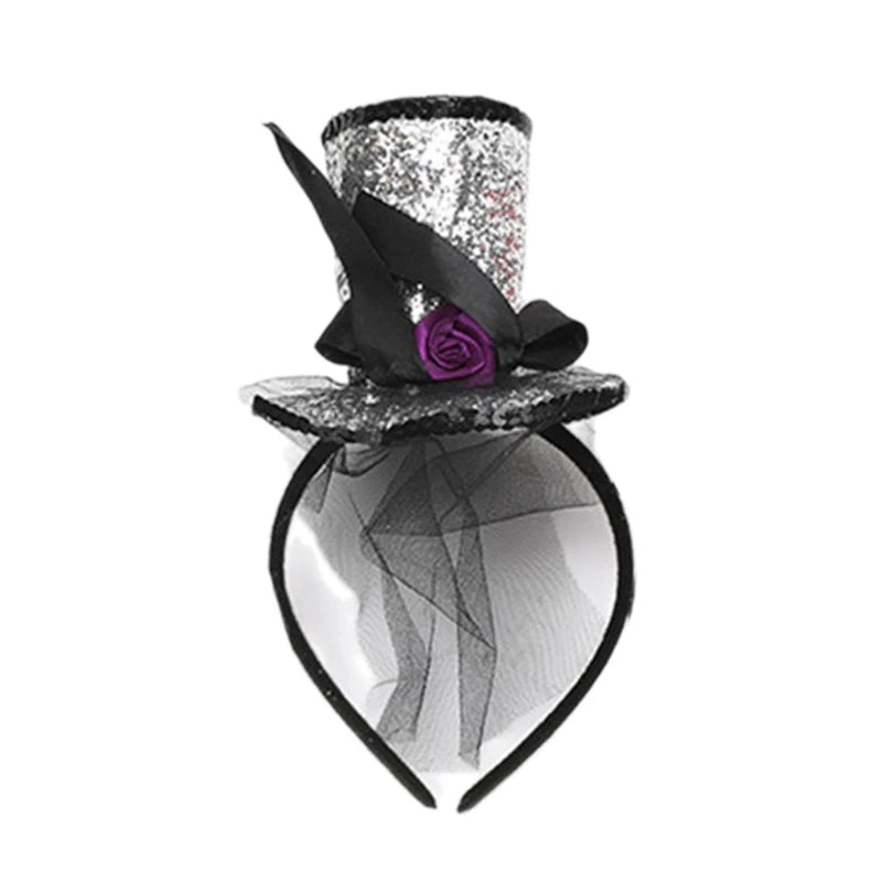 Mini chapéu de cabeça Fascinador Adereço de cabeça para festa do chá mulheres