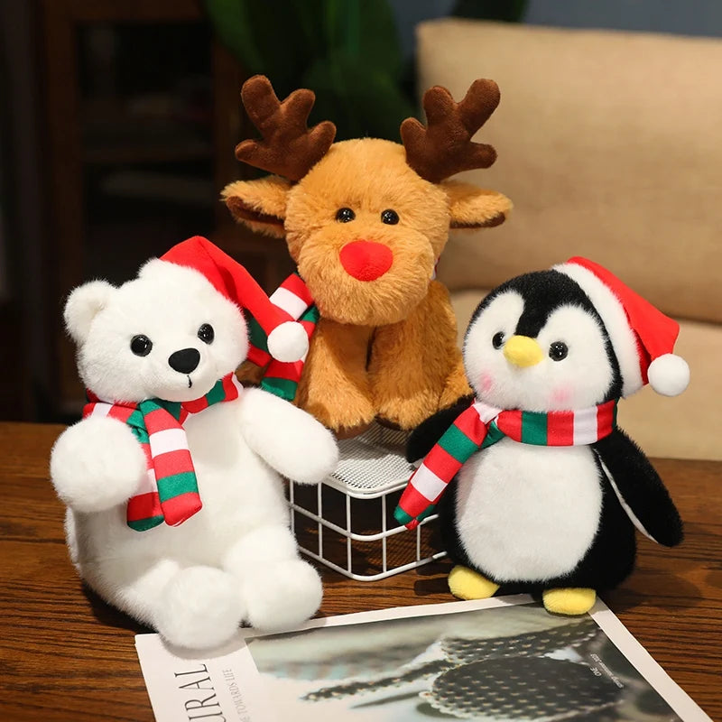 Urso de Pelúcia de Natal com Chapéu Presente de Natal para Pelúcia, Urso de Pelúcia