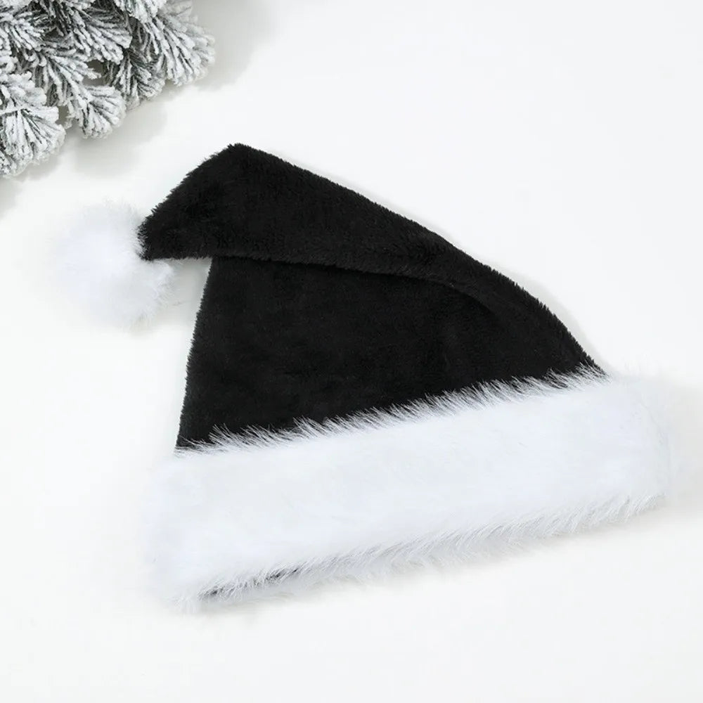 Gorro de Papai Noel de Veludo Multicolorido, Touca Natalina de Pelúcia Colorida