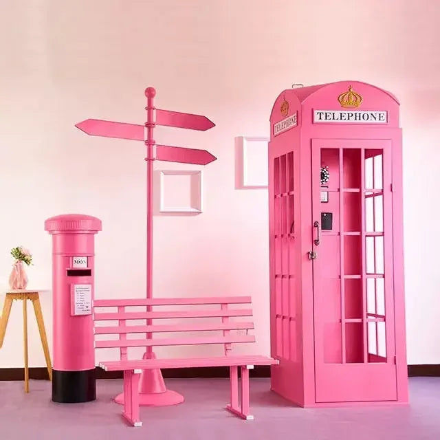 Cabine Telefônica Britânica Antigo Retro Laranja Estilo britânico antigo vintage foto cabine
