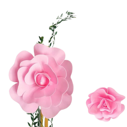 Flor Gigante De Papel Kit Com 1 Flores De 30cm Azul E Rosa