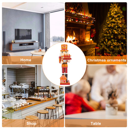 Boneco Quebra-Nozes do Chef de Gengibre - Tema de Pão de Gengibre Madeira Decoração