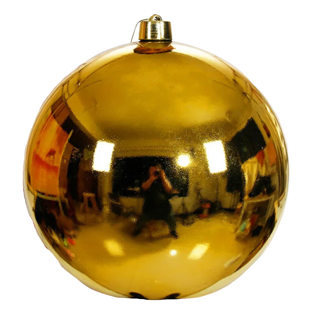 Bola De Natal Gigante Brilhosa 30cm Cor Ouro