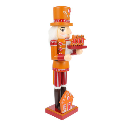 Boneco Quebra-Nozes do Chef de Gengibre - Tema de Pão de Gengibre Madeira Decoração