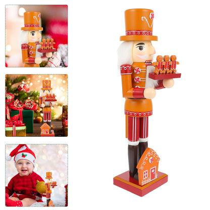 Boneco Quebra-Nozes do Chef de Gengibre - Tema de Pão de Gengibre Madeira Decoração