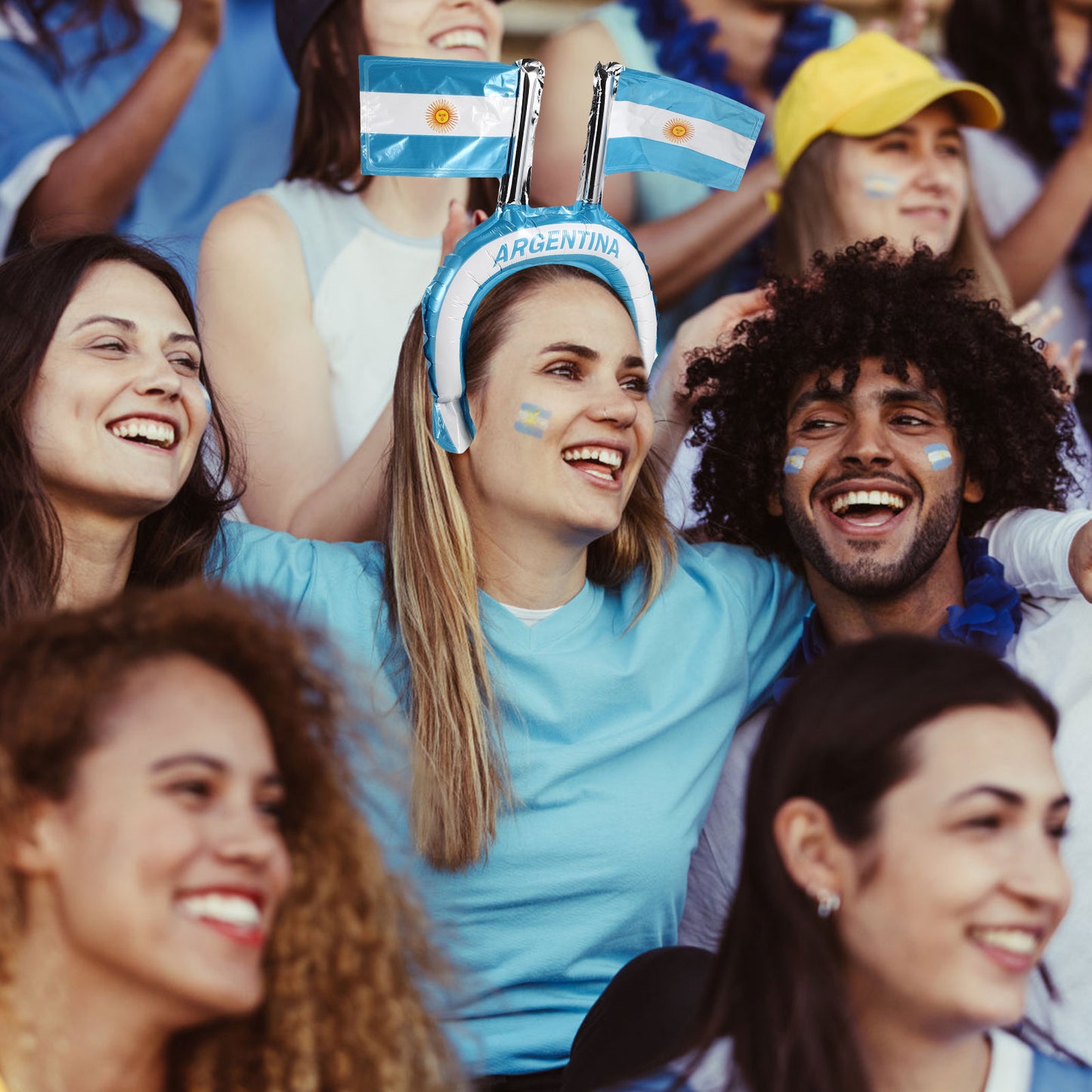 Faixa Copa do Mundo de cabeça com tema de futebol faixa de cabeça para fãs de futebol