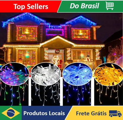 Pisca-Pisca Natalina 100 Leds Colorida 9m 8 Funções 110V / 127V | Tecnologia LED