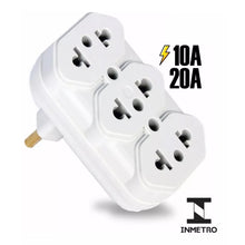 Carregar imagem no visualizador da galeria, Adaptador 3 tomadas 10a/20a/10a kit com 3 unidades
