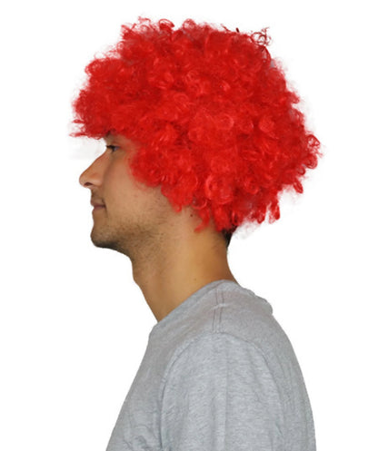 Peruca Copa do Mundo esportiva unissex para adultos | Peruca afro patriótica com touca