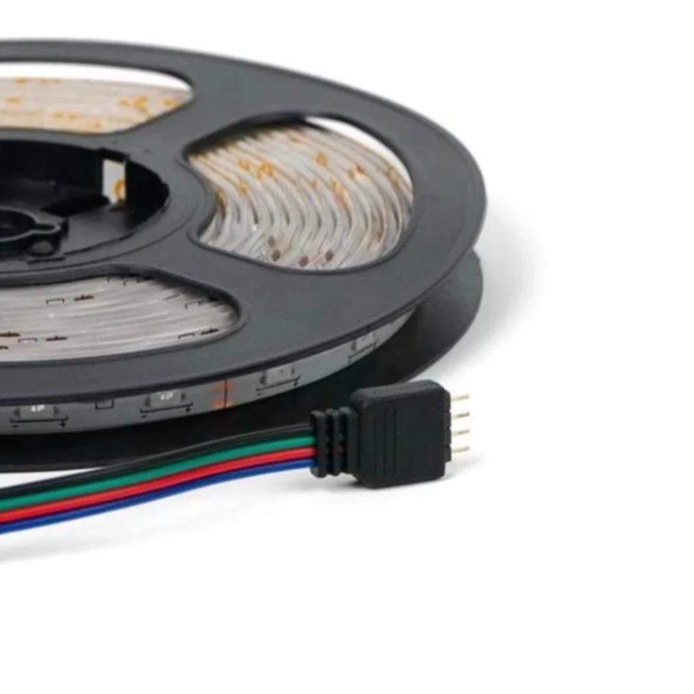 Fita LED Colorida Rolo com 5 Metros com 60 Leds por Metro Fita LED RGB 3528 Autoadesiva