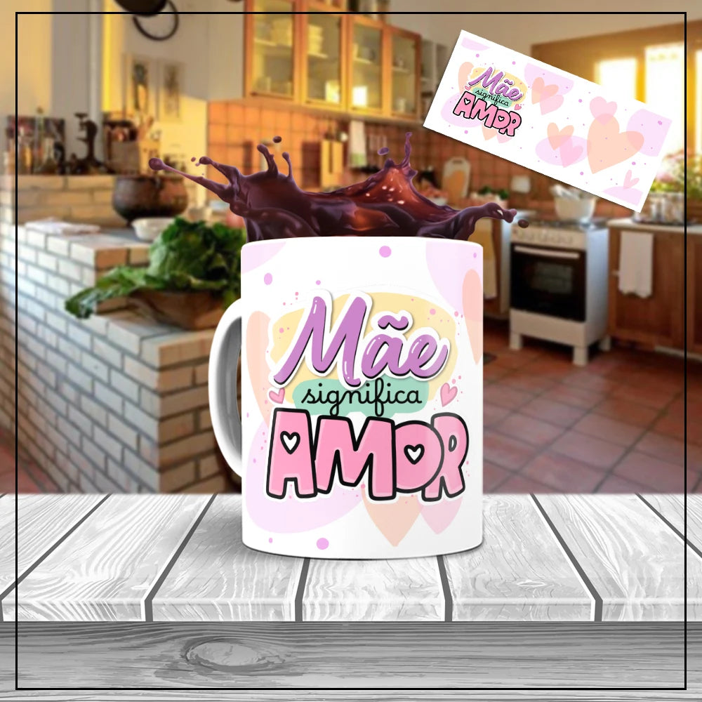 Caneca Bonita Dia Das Mães Presente Mãe Eu Te Amo Presente (Branca)