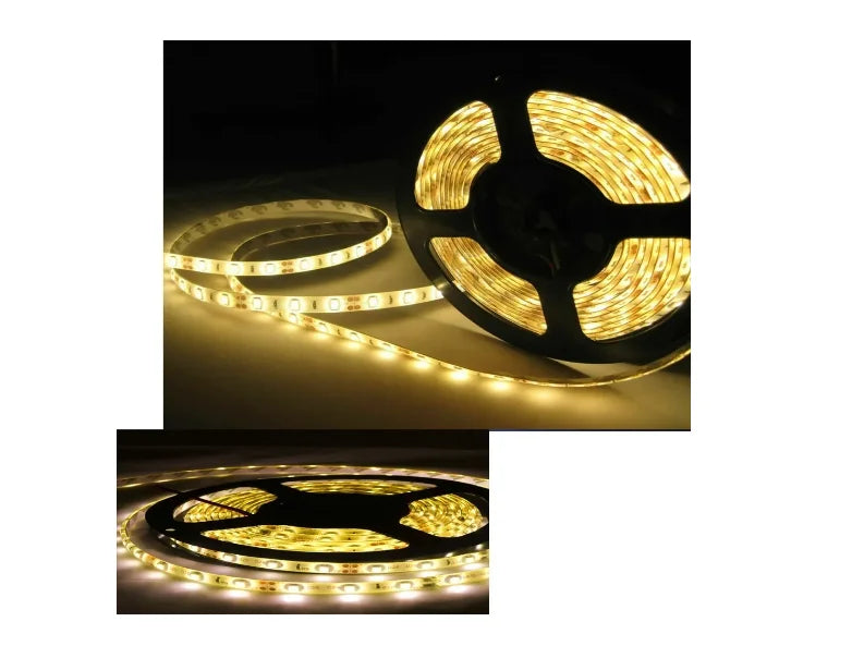 Fita Led 2835 Rolo 5 Metros 300 Leds IP65 Dupla Face + Fonte (Branco Quente)